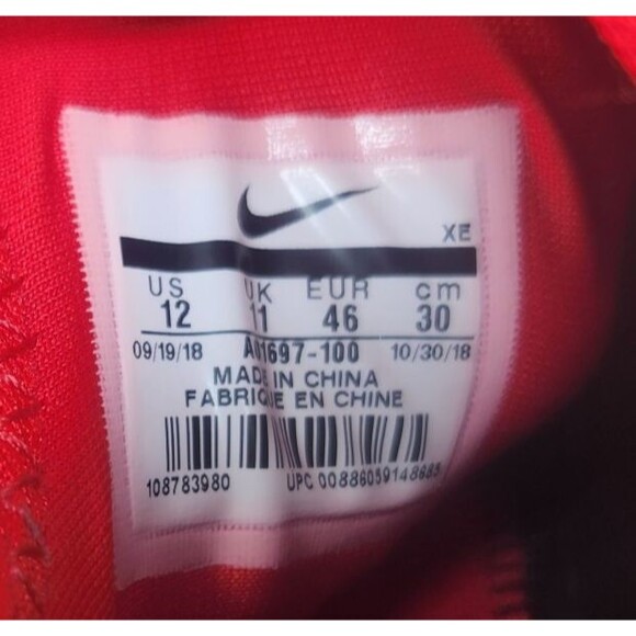 Nike Huarache Edge TXT Mens Size 12 White Red Colorful Running Shoes A01697-100 - Picture 9 of 9